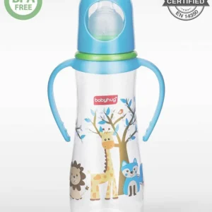 Babyhug feeding bottle with handle – Blue (BPA-Free, 250 ml)