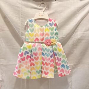 Heart Printed Frocks for Newborn Girls