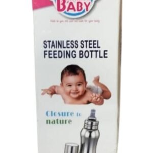 Mommas Baby Stainless Steel Feeding Bottle Anti Colic Silicone Nipples Bottle (150ML)
