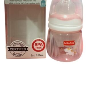 Babyhug BPA-Free Feeding Bottle – 60ml (0+ Months, Pink Unicorn Print)