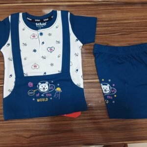 Baby Boys Blue Cotton Night Suit