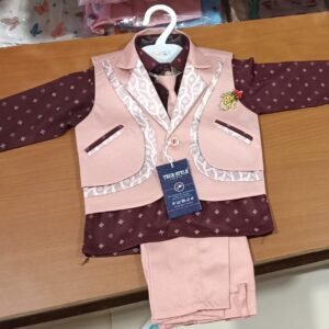 Boys Maroon & Peach Formal Suit Set