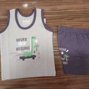 Baby Boys Sleeveless Cotton Night Suit