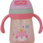 Mee Mee Baby Sipper Cup with Straw & Handles (Blue, Crown Bear Design) - Image 3