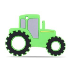 Green Tractor Silicone Baby Teether