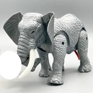 Electronic Walking Elephant Toy with Sound and Light