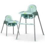 Baybee 2 in 1 Baby High Chair for Kids, Baby Feeding Chair with 2 Height Adjustable, Footrest, Tray, Mobile Stand, 3 Point Safety Belt | Kids High Chair for Baby 6 Months to 3 Years (Green)