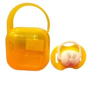 Baby Pacifier with Yellow Storage Case – Bunny Print