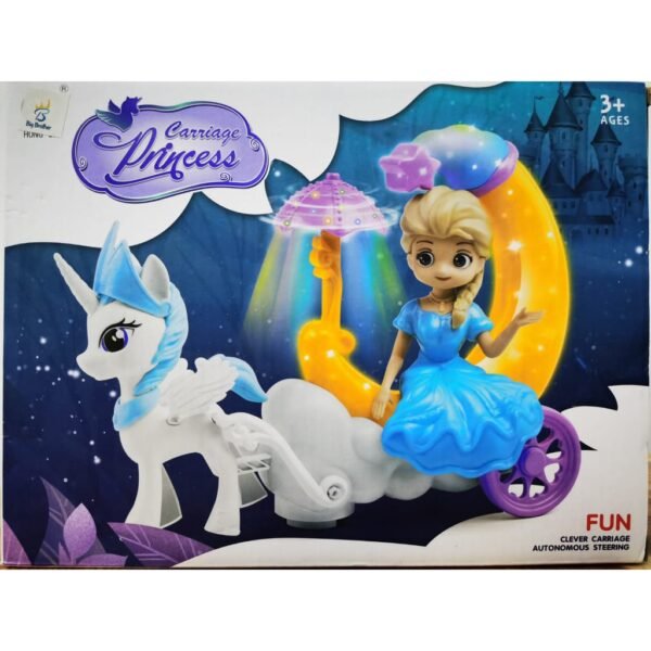 Hong Jie Carriage Princess Toy – Light & Sound Unicorn Carriage (3+ Years)