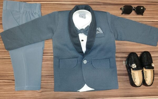 Baby Boys' Party Wear Suit Set with Shoes & Sunglasses – 4-Piece Gift Pack - Image 4
