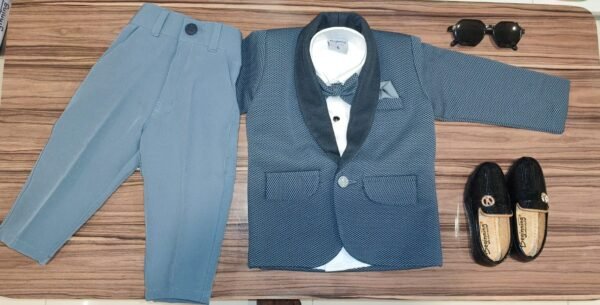 Baby Boys' Party Wear Suit Set with Shoes & Sunglasses – 4-Piece Gift Pack - Image 3