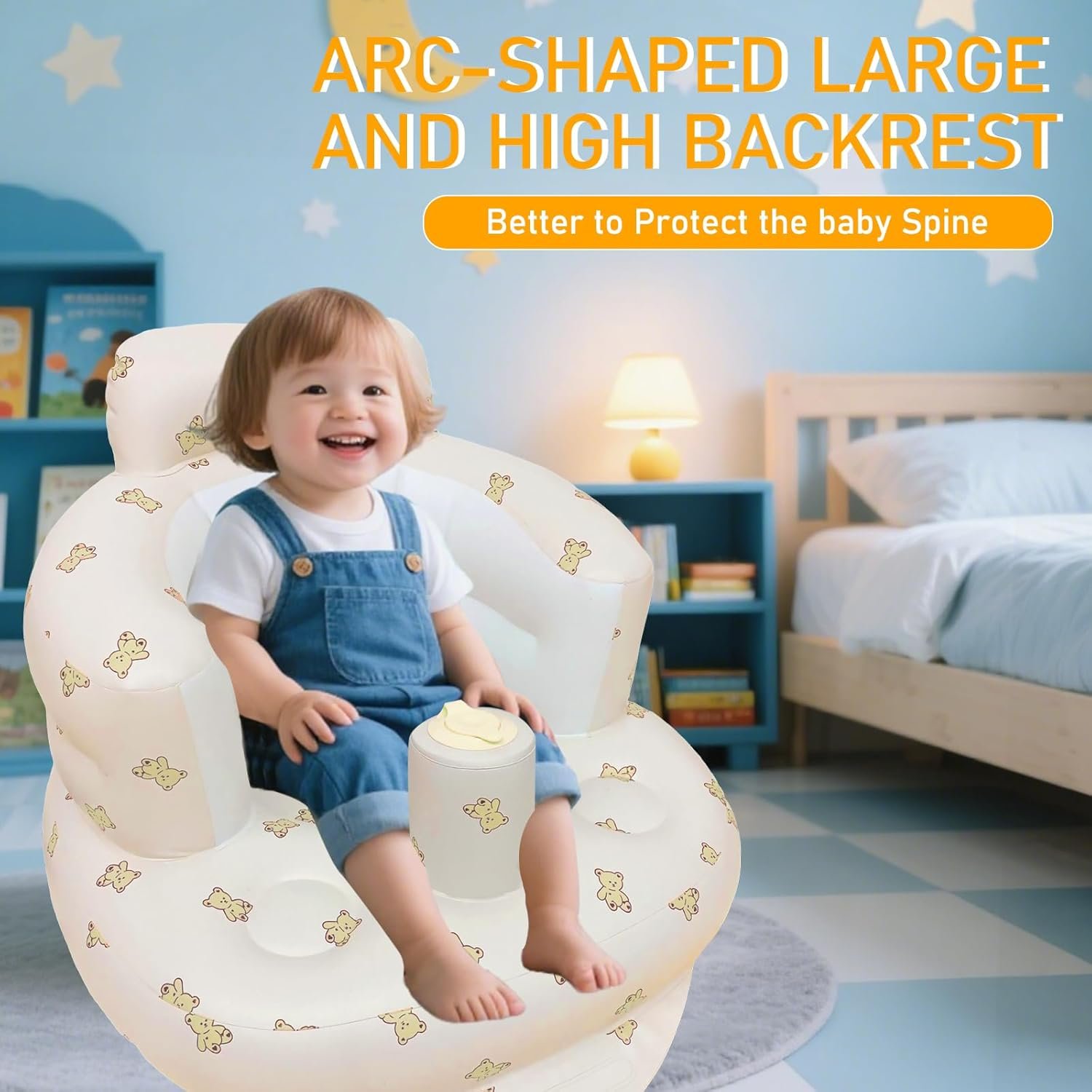 Inflatable Baby Sofa Seat – Bear Print Design - Image 5