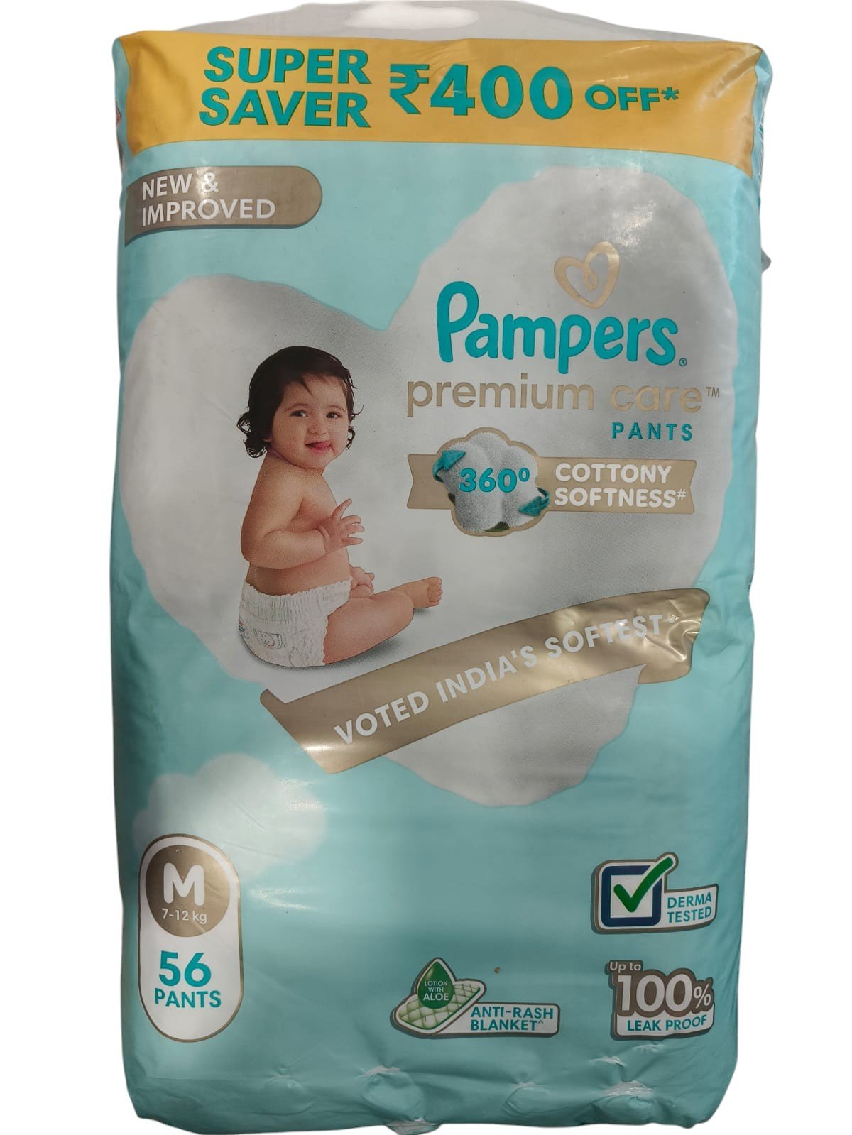 Pampers Premium Care Pants – Medium (7–12 kg), 56 Pants – Super Saver Pack - Image 2