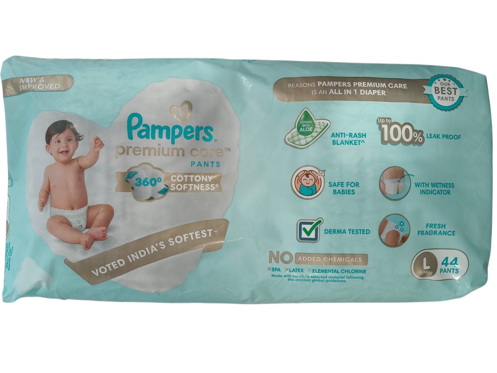 Pampers Premium Care Pants – Large (9–14 kg), 44 Pants - Image 2